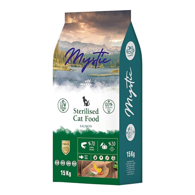 Mystic Az Tahıllı Somonlu Kısırlaştırılmış Yetişkin Kedi Maması 15kg