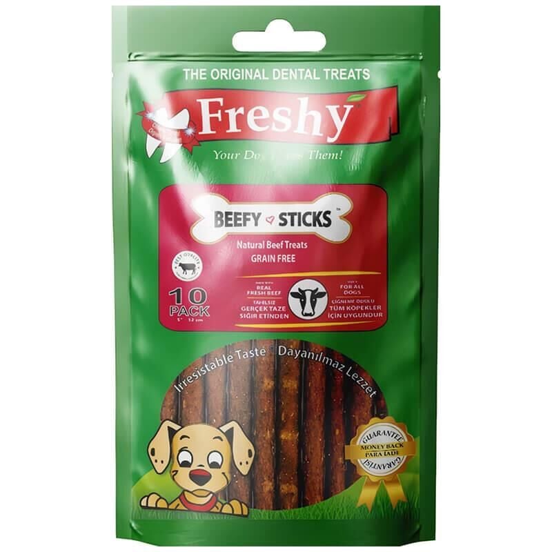 Freshy Beefy Sticks Yumuşak Köpek Ödülü 100g 10 Adet
