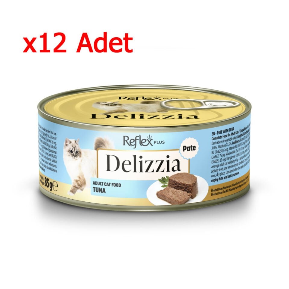 Reflex Plus Delizzia Ton Balıklı Ezme Yetişkin Kedi Konservesi 85gr x 12 Adet