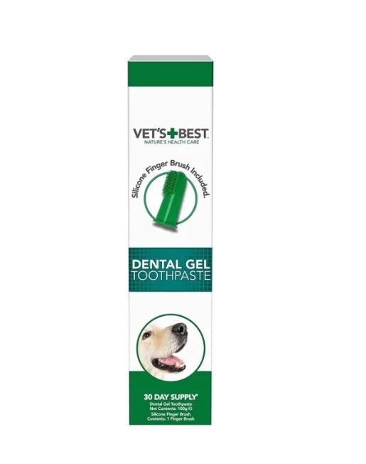 VET'S BEST Aloe Vera ve Nane Özlü Köpek Diş Macunu 100gr + Parmak Diş Fırçası