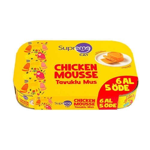 Supreme Cat Mousse Tavuklu Yetişkin Kedi Konservesi 85 Gr 6 Al 5 Öde