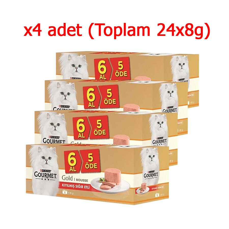 Purina Gourmet Gold Kıyılmış Sığır Etli Kedi Konservesi 85gr x 24 Adet