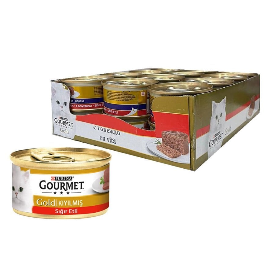 Purina Gourmet Gold Kıyılmış Sığır Etli Kedi Konservesi 85gr x 24 Adet