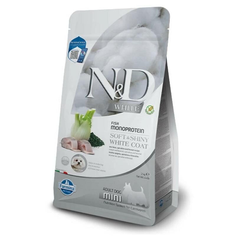 N&D White Levrek Spirulina ve Rezeneli Küçük Irk Yetişkin Köpek Maması 2kg