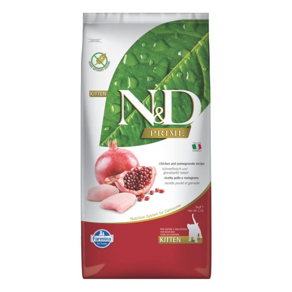 N&D Prime Tavuklu ve Narlı Tahılsız Yavru Kedi Maması 5kg