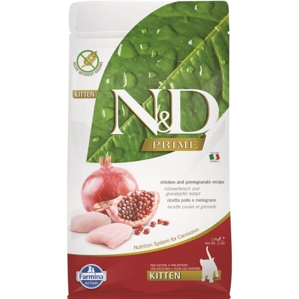 N&D Prime Tavuklu ve Narlı Tahılsız Yavru Kedi Maması 1,5kg
