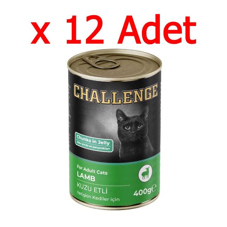 Challenge Kuzu Etli Yetişkin Kedi Konservesi 400 Gr x 12 adet