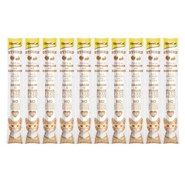 GimCat Sticks Hindi ve Tavşan Etli Kedi Ödül Çubuğu 50gr (10'lu)
